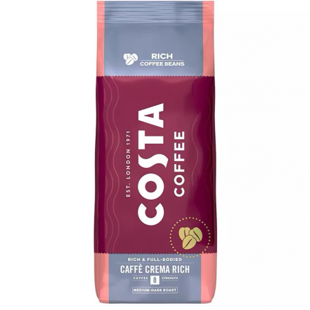 Cafea Boabe Premium - COSTA COFFE Crema Rich Aroma Medium - Dark Roast Cafea Boabe 1Kg