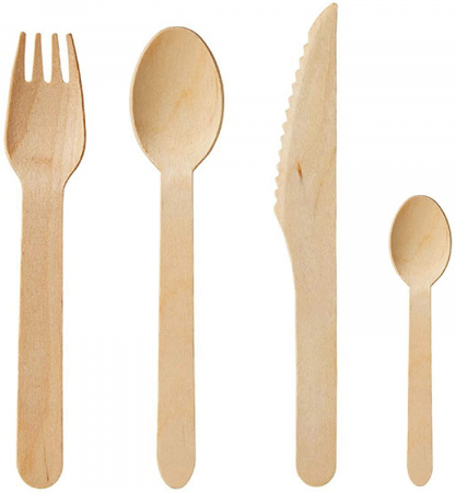 Cutite de Unica Folosinta din Lemn Eco Friendly Biodegrabile 16cm 100buc [1]