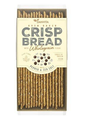 Dulciuri - DANVITA Pâine Crocantă din Făină de Grâu cu Piper & Sare 130g