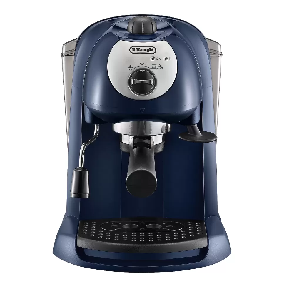 Espressoare si Cafetiere - DE'LONGHI Espressor manual EC191CD, 1100 W, 15 bari, 1L, Dispozitiv spumare, Sistem Crem Disco, Dark Blue
