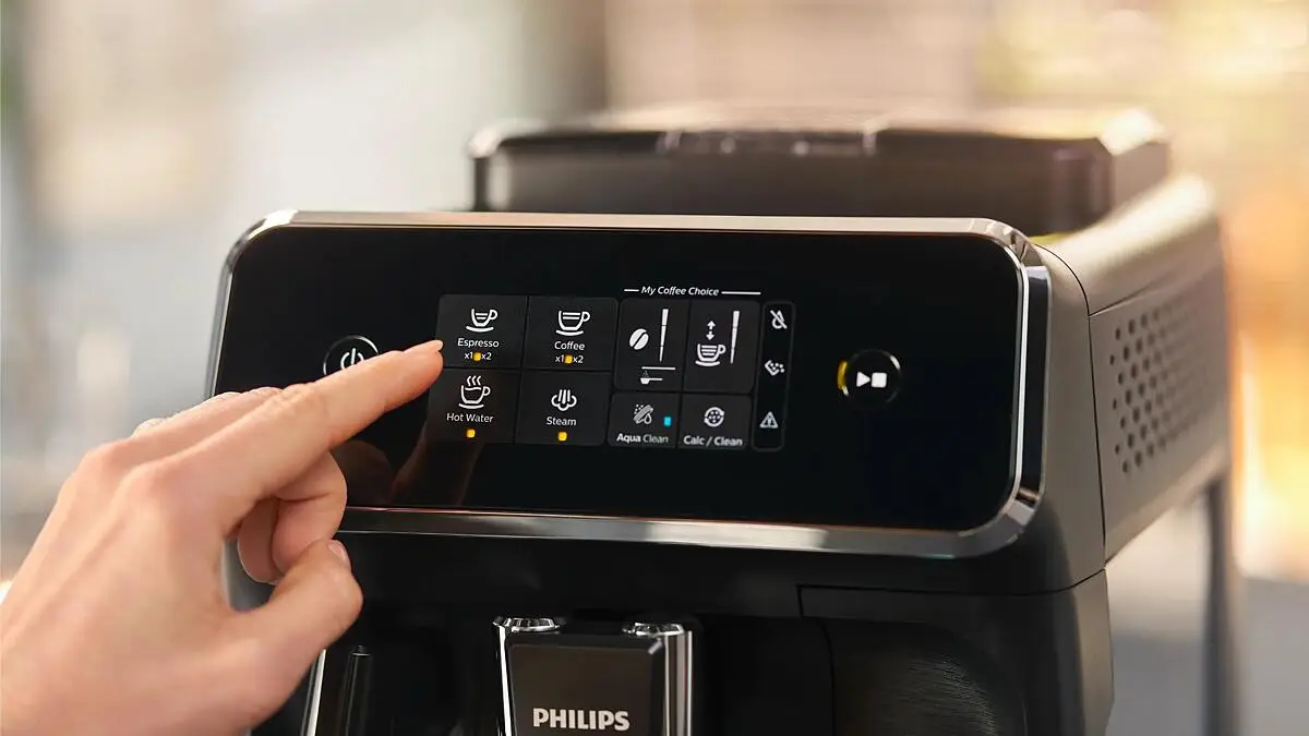 Espressor Automat PHILIPS EP2224/10 Seria 2200, 1500W, 15 bar, Sistem clasic de spumare, 2 bauturi, Afisaj tactil, 12 setari macinare, Rasnita ceramica, Negru [4]