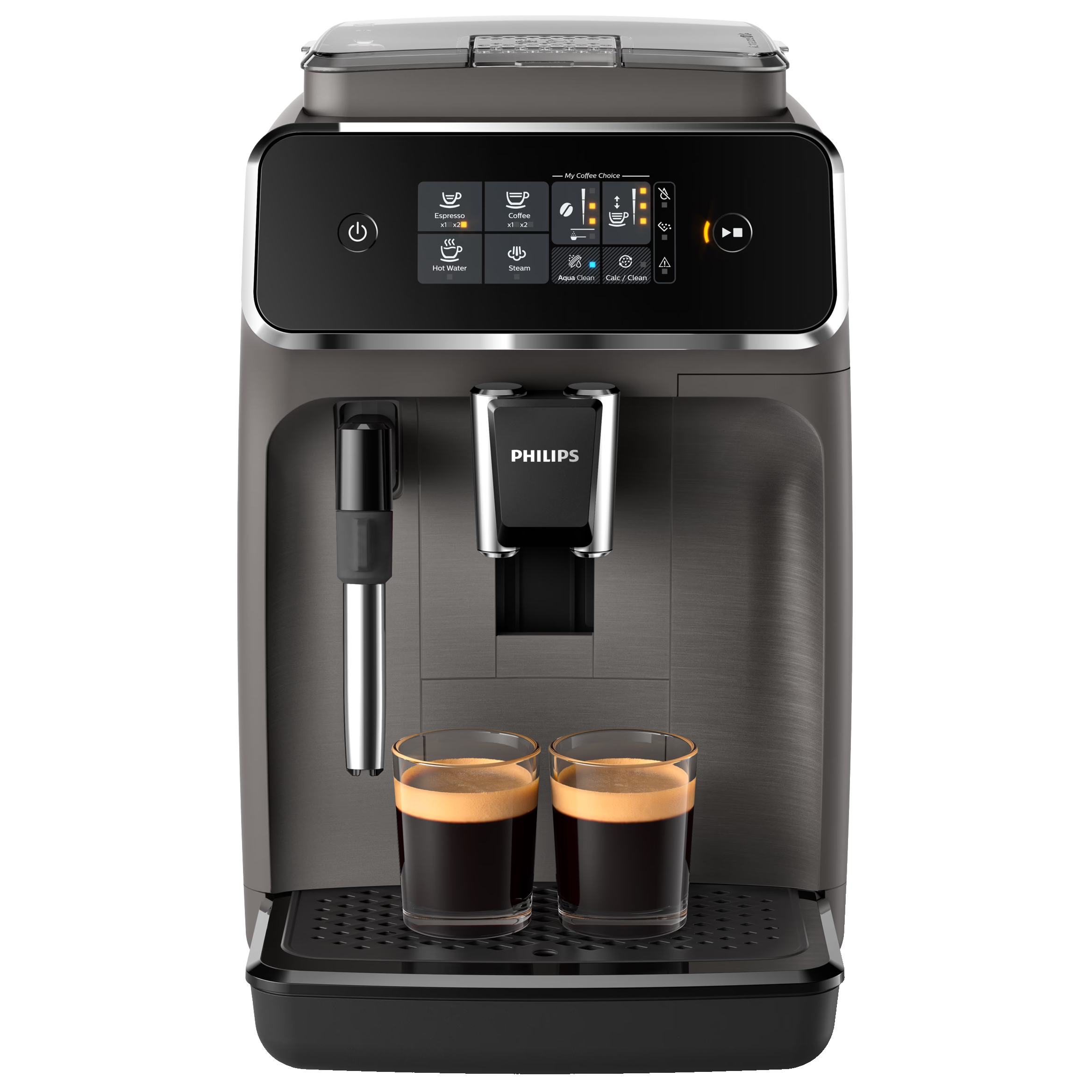 Espressor Automat PHILIPS EP2224/10 Seria 2200, 1500W, 15 bar, Sistem clasic de spumare, 2 bauturi, Afisaj tactil, 12 setari macinare, Rasnita ceramica, Negru [10]