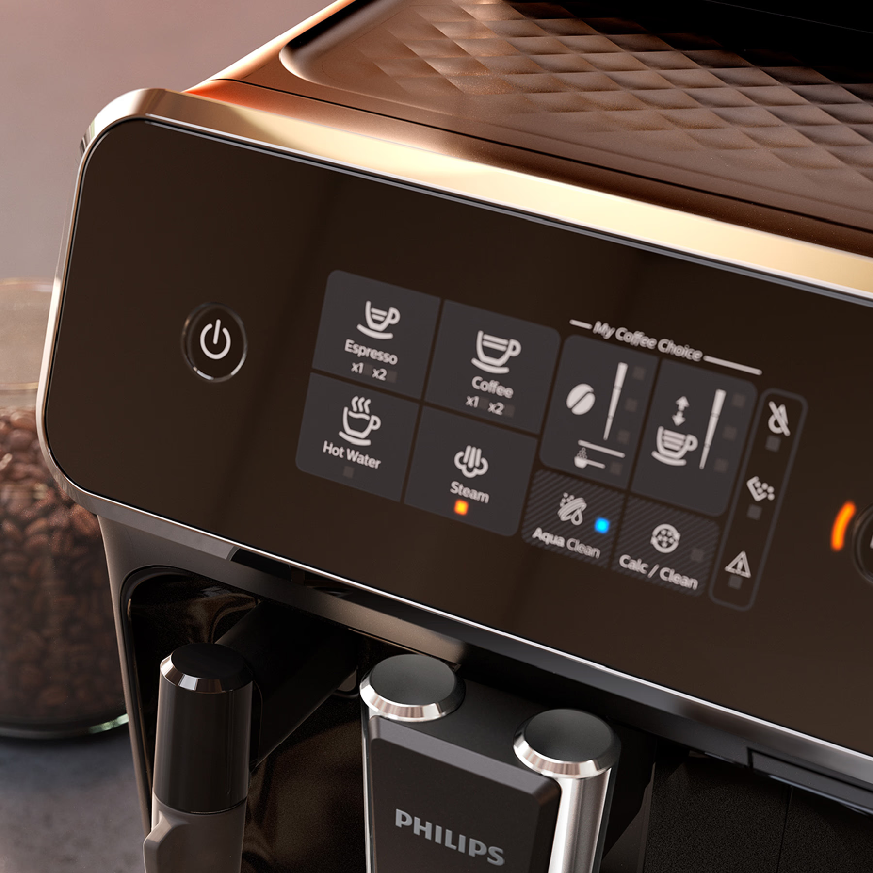 Espressor Automat PHILIPS EP2224/10 Seria 2200, 1500W, 15 bar, Sistem clasic de spumare, 2 bauturi, Afisaj tactil, 12 setari macinare, Rasnita ceramica, Negru [5]