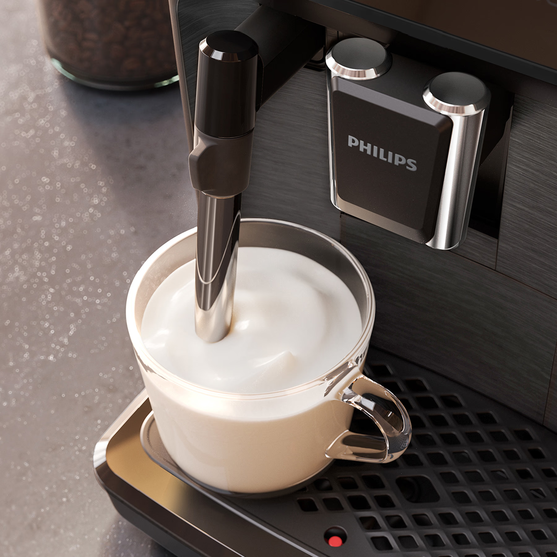 Espressor Automat PHILIPS EP2224/10 Seria 2200, 1500W, 15 bar, Sistem clasic de spumare, 2 bauturi, Afisaj tactil, 12 setari macinare, Rasnita ceramica, Negru [3]