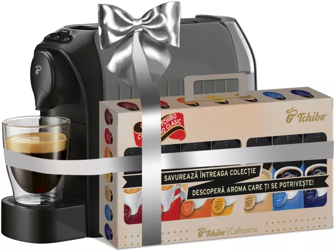 Espressoare si Cafetiere - Espressor Tchibo Cafissimo Easy Metal Silver + Cadou 70 de Capsule Cafissimo Classic Collection