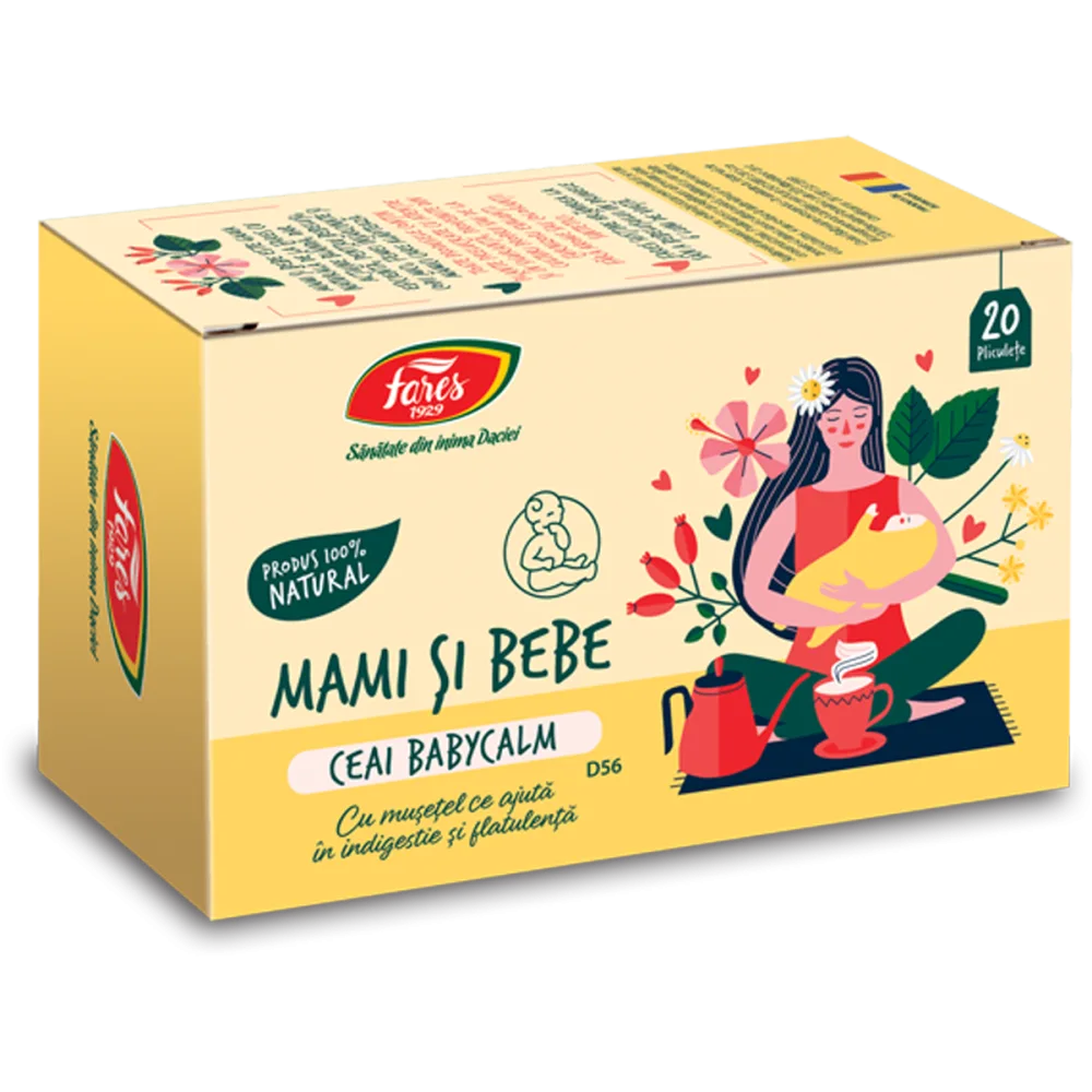 Ceai Premium - FARES Ceai Babycalm Mami si Bebe D56, 20 Plicuri x 1g