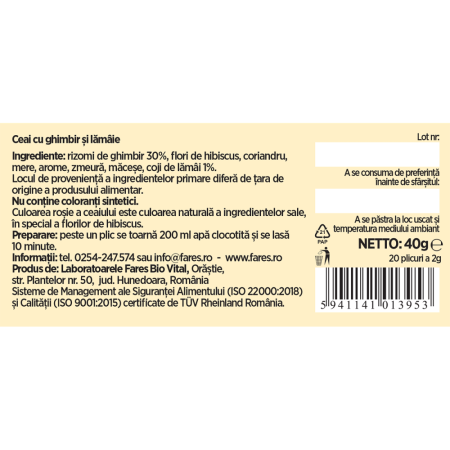 FARES Ceai cu Fructe de Padure 50% 20x2g [1]