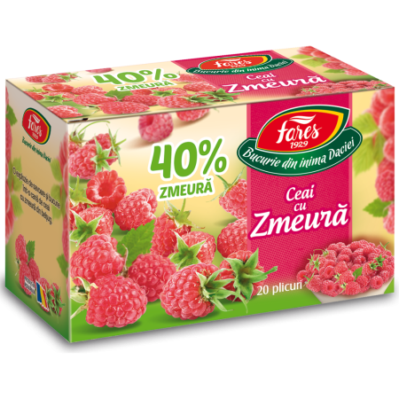 Ceai in Plic - FARES Ceai cu Zmeura 40% 20x2g