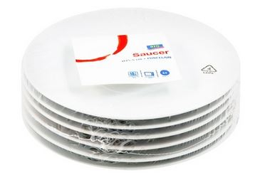 Pahare / Capace / Palete - Farfurii albe din portelan 15.5cm 6buc pentru cesti de 200ml