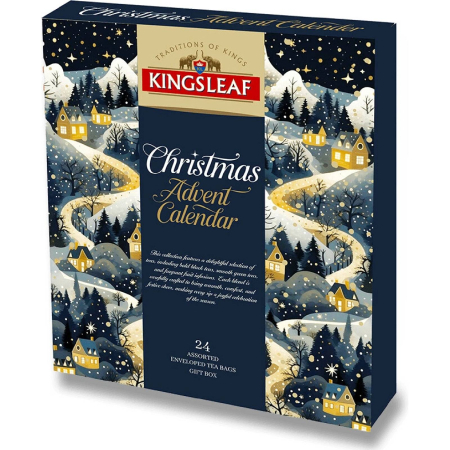 Fursecuri, Ceai, Biscuiti si Turta Dulce - pentru Craciun - KINGSLEAF Calendar Advent de Craciun cu Plicuri de Ceai Asortat 44.2g