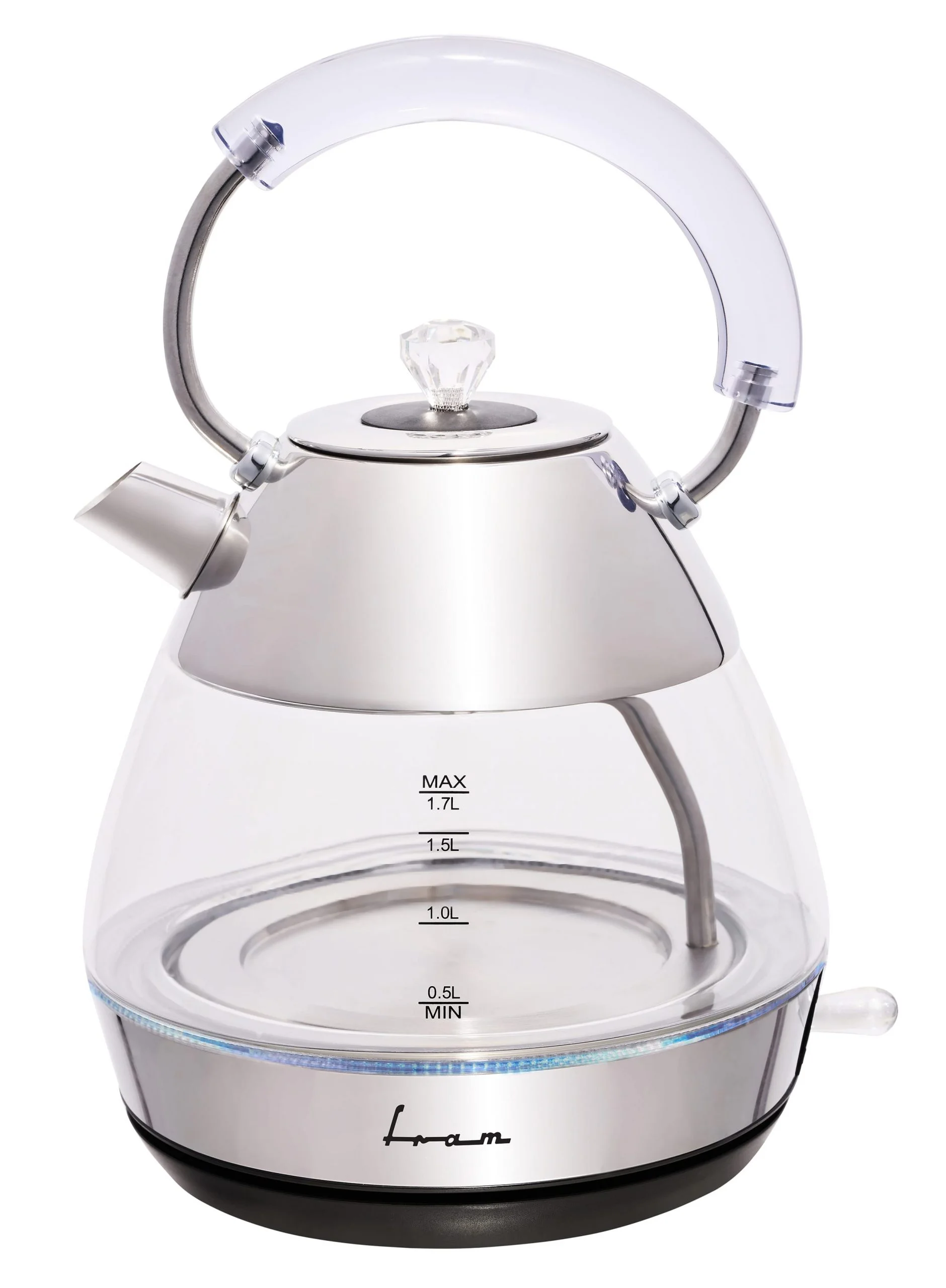 Espressoare si Cafetiere - FRAM Fierbator electric, Kettle, Fek-2200GX, 2200W, capacitate 1.7L, Sticla si Inox