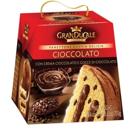 GRAN DUCALE Cozonac Panettone cu Crema de Ciocolată 750g [1]