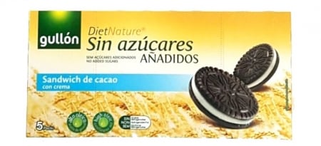 GULLON Sandwich Biscuiti fara Zahar cu Cacao si Crema de Lapte 210g [1]