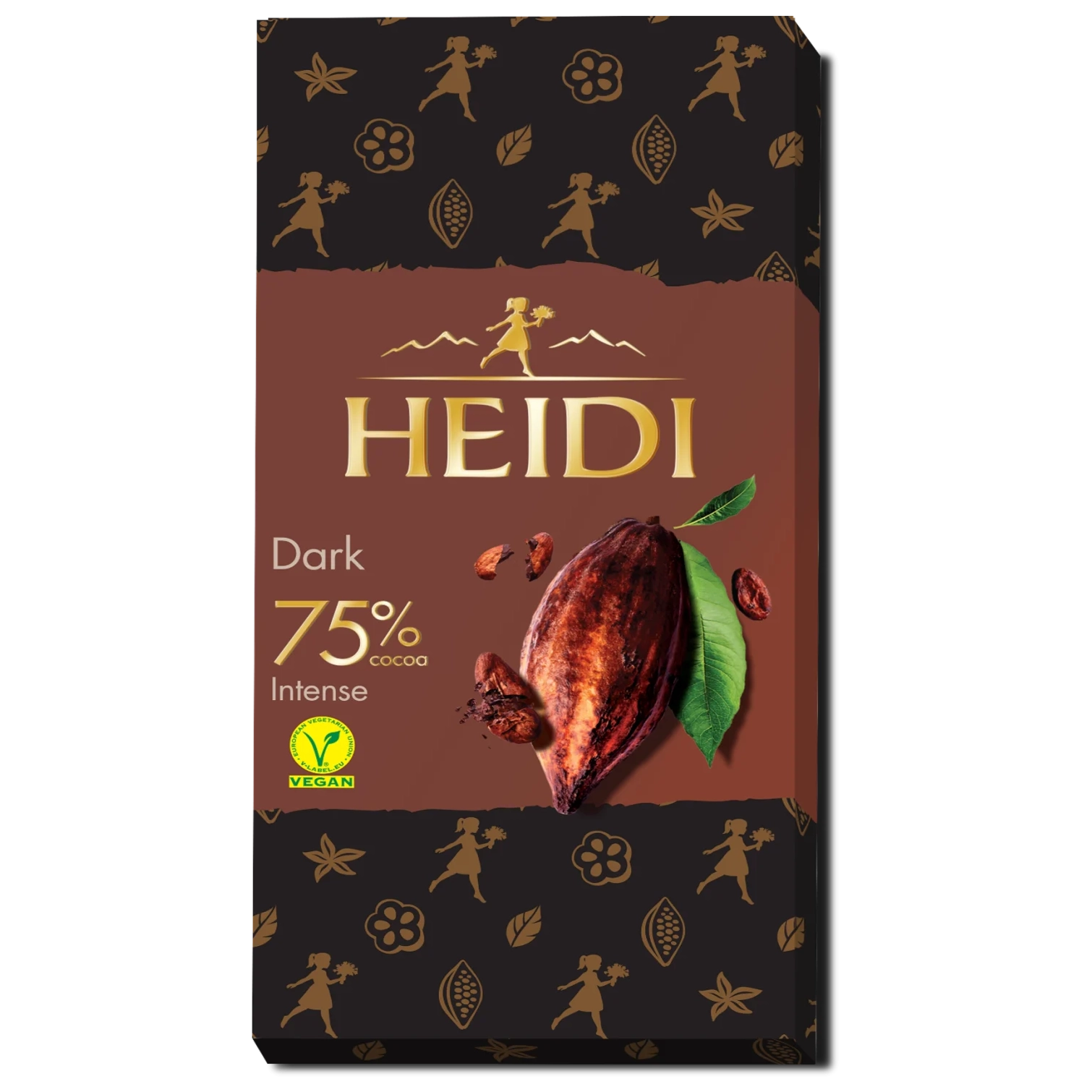 Ciocolata & Praline - HEIDI Dark Extreme Ciocolata Neagra cu 75% Cacao 80g