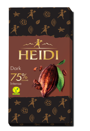 Ciocolata & Praline - HEIDI Dark Extreme Ciocolata Neagra cu 75% Cacao 80g
