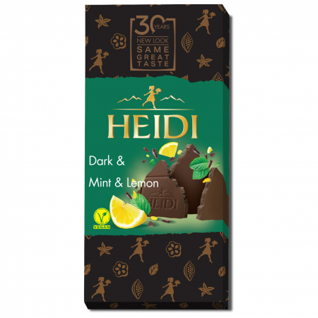 HEIDI Dark Mint & Lemon Ciocolata Neagra cu Menta si Lamaie 80g [1]