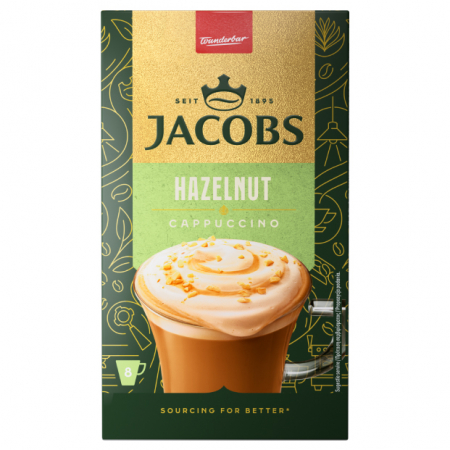 Ciocolată Caldă / Cappuccino - JACOBS Cappuccino cu Aroma de Alune de Padure Plic 8buc