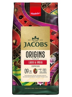 Cafea Boabe Premium - JACOBS Origins Fusion Laos & India Espresso Cafea Boabe 1kg
