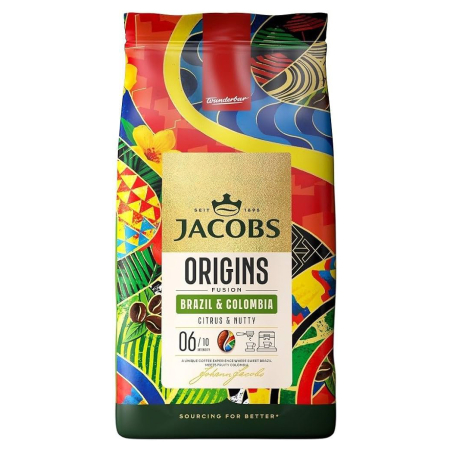 Cafea Boabe Premium - JACOBS Origins Fusion Brazil & Colombia Citrus & Nutty - Cafea Boabe 1kg