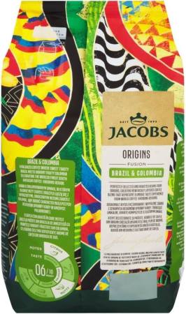 JACOBS Origins Fusion Brazil & Colombia Citrus & Nutty - Cafea Boabe 1kg [1]