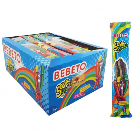 Dropsuri/Jeleuri - Jeleuri Sour Sticks Mix de Arome BEBETO 24x30g