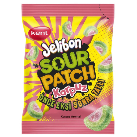 Dropsuri/Jeleuri - JELIBON Sour Patch - Jeleuri Acre & Dulci cu Aroma de Pepene Verde 80g