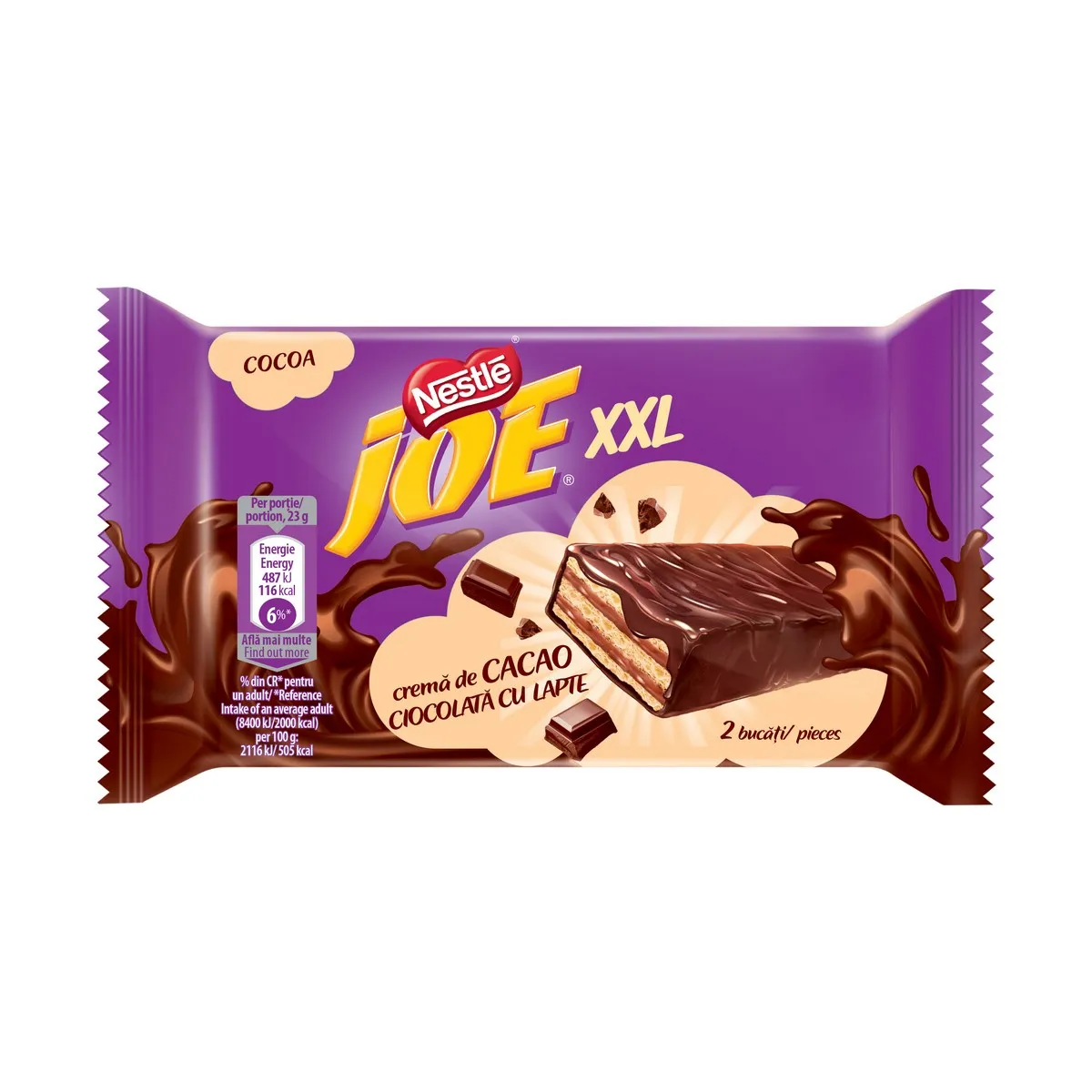 Dulciuri - JOE XXL Napolitana cu Crema de Cacao si Ciocolata cu Lapte 46g
