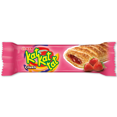 Biscuiti & Fursecuri - KAT KAT KAT Foietaj cu Crema de Capsune 6 x 28g