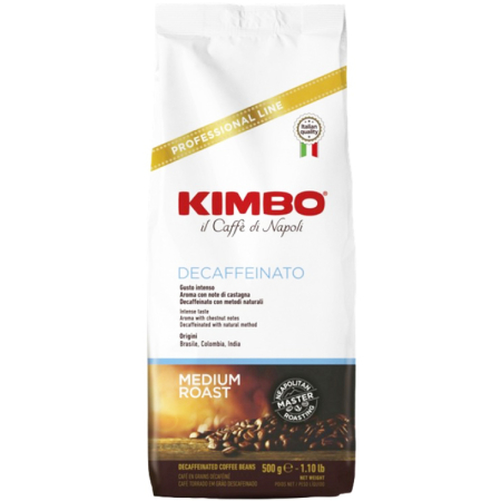 Cafea Boabe Premium - KIMBO Decaffeinato Medium Roast Cafea Boabe Fara Cofeina 500g