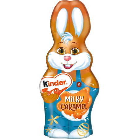 Figurine de ciocolata - KINDER Figurina Iepuras din Ciocolata cu Caramel pentru Paste 110g