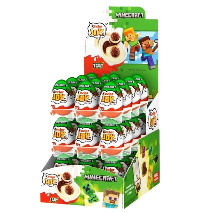 Figurine de ciocolata - KINDER Joy Ou cu Crema de Lapte si Surpriza Minecraft bax. 24x20g