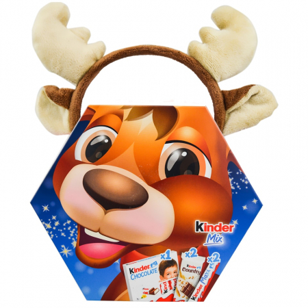Dulciuri si Cadouri pentru Craciun - KINDER Pachet cu Dulciuri pentru Craciun + Coronita Ren 139g
