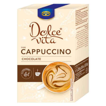 Ciocolată Caldă / Cappuccino - KRUGER Cappuccino cu Aroma de Ciocolata Plic 10x12.5g