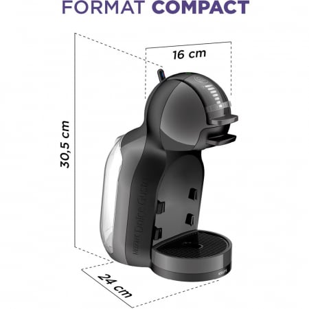 KRUPS Dolce Gusto - Mini Me - Espressor cu capsule KP123810, 0.8L, 1500W, 15 bar, gri inchis-negru [6]