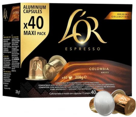 Capsule cu Cafea - L'OR Capsule Espresso Colombia 40buc 52g - Compatibile Nespresso