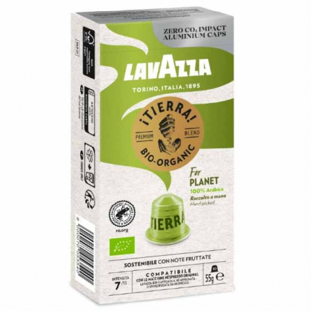 Capsule cu Cafea - LAVAZZA ¡Tierra! Bio Organica Capsule din Aluminiu Compatibile Nespresso 10buc