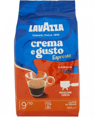 Cafea Boabe Premium - LAVAZZA Espresso Risveglio Forte Crema & Gusto Cafea Boabe 1kg