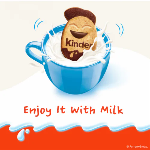 KINDER Kinderini Biscuiti Ornati cu Crema de Lapte si Cacao 24x25g [6]