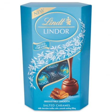 Praline si Bomboane - LINDOR Praline de Ciocolata cu Caramel Sarat 200g