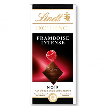 Ciocolata & Praline - LINDT Excellence Ciocolata Noir cu Zmeura 100g