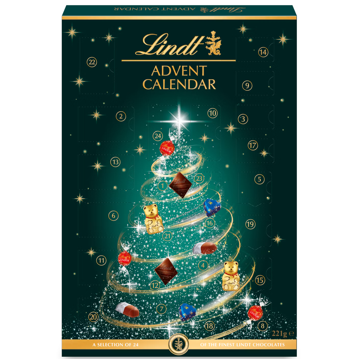 LINDT Tree Calendar Advent cu Praline si Ciocolata 221g [0]
