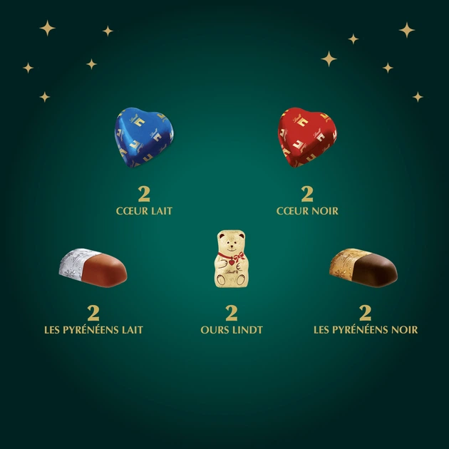 LINDT Tree Calendar Advent cu Praline si Ciocolata 221g [1]