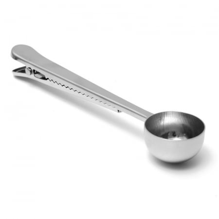 Lingurita din Inox pentru Dozarea Cafelei cu Clips pentru Sigilarea Pachetului [8]