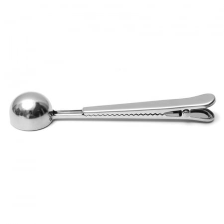 Lingurita din Inox pentru Dozarea Cafelei cu Clips pentru Sigilarea Pachetului [7]
