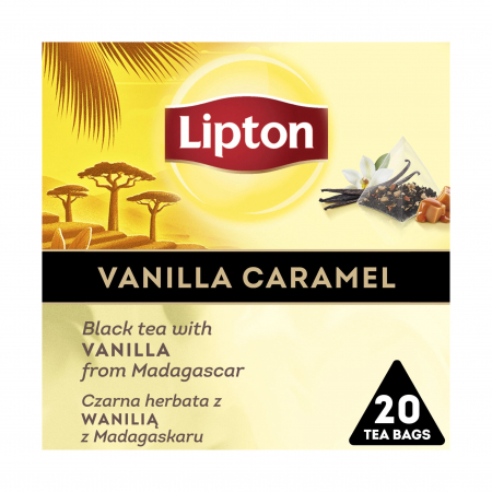 Ceai in Plic - LIPTON Ceai Negru cu Vanilie Piramide 20 plicuri