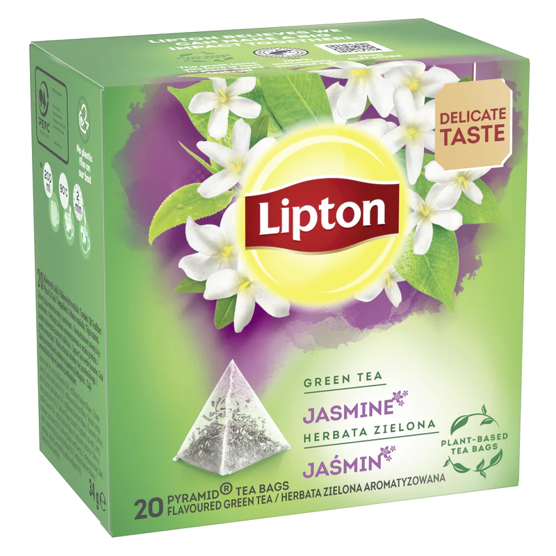 Ceai in Plic - LIPTON Ceai Verde cu Iasomie Piramide 20x1.6g