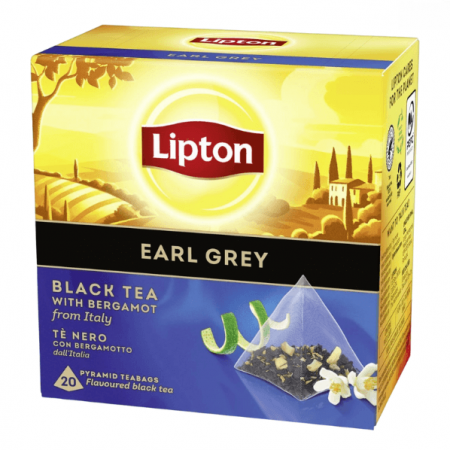 Ceai in Plic - LIPTON CHAI Ceai Negru Earl Grey cu Bergamota Piramide 20 plicuri