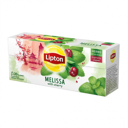 Ceai in Plic - LIPTON Herbal Ceai de Melissa si Cirese 20 plicuri
