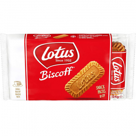 Dulciuri - LOTUS Biscuiti Caramelizati pentru Cafea, Ambalati Individual cate 2 Buc 8x2buc 124g