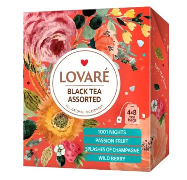Ceai Premium - LOVARE Ceai Negru Asortat 4 Sortimente x 8 plicuri 64g